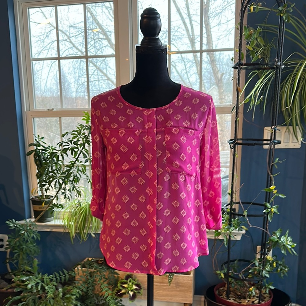 💐Spring sale! 50% off!💐Papermoon Bright Pink 3/4 Sleeve Blouse